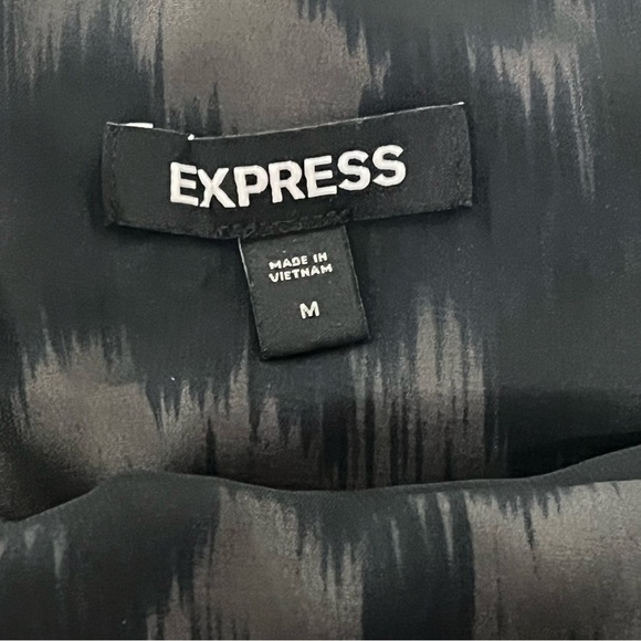 Express Y2K Womens Blouse Pullover Abstract Print Sleeveless Blue Black Medium - Picture 6 of 13